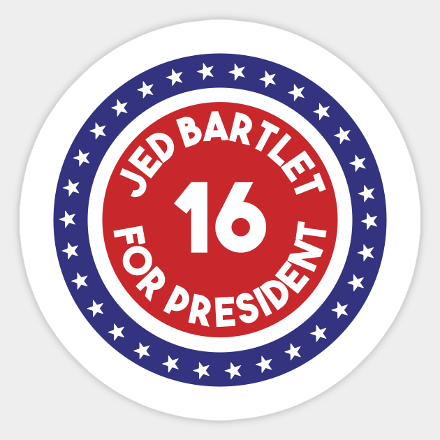 Re-Elect Jed Bartlet (Ring of Stars) Sticker by PsychicCat